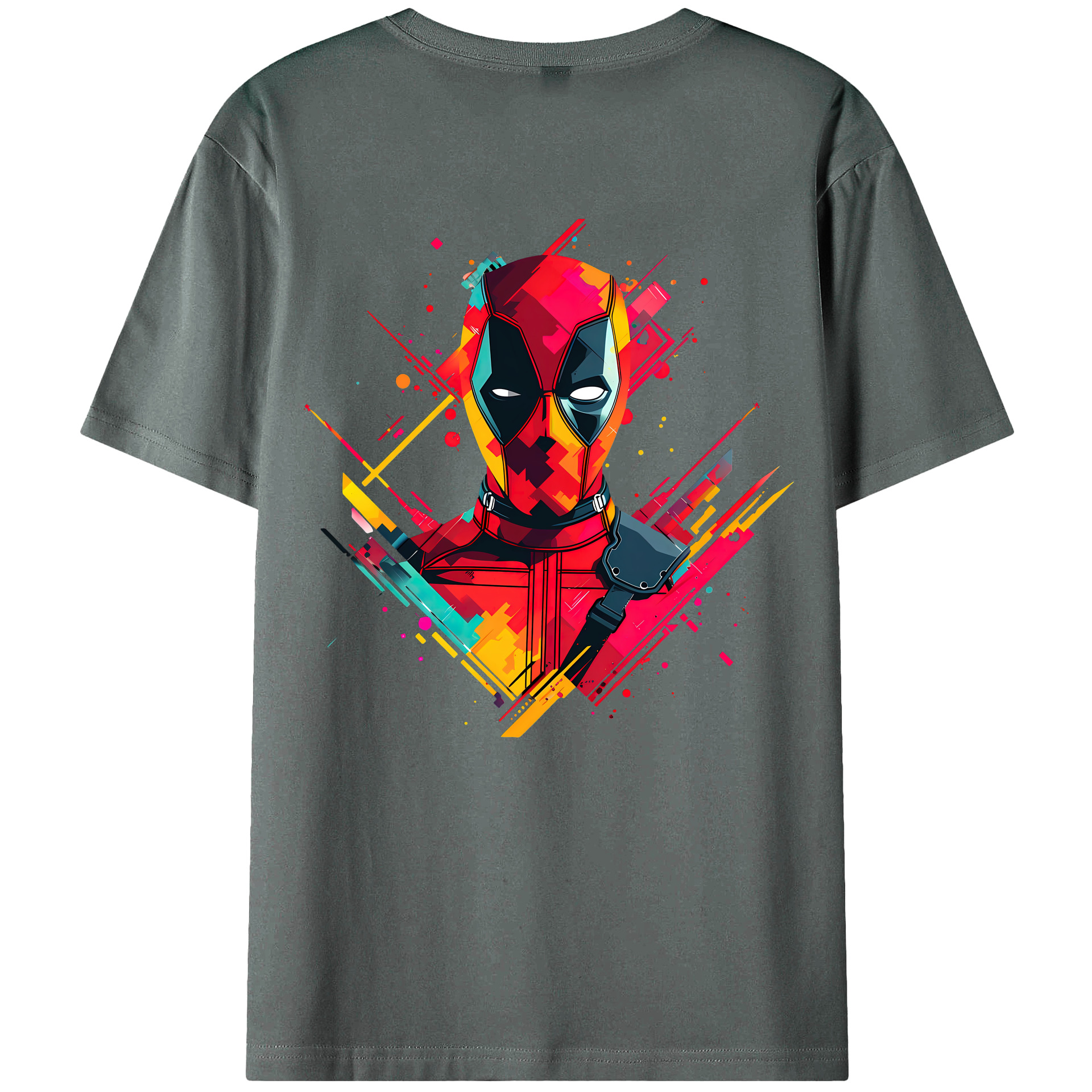 （画像用） Deadpool デッドプール 綿100％半袖Tシャツ（背面プリント）
